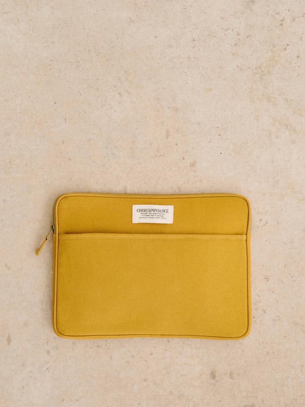 NWT Sezane Correspondance Mustard Yellow Laptop Sleeve